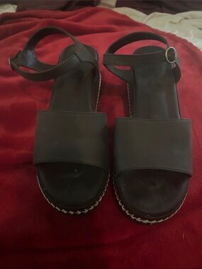 Not Rated Black Ankle-Strap Platform Sandals